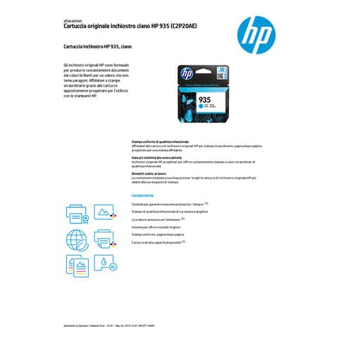Cartuccia inkjet 935 HP ciano  C2P20AE
